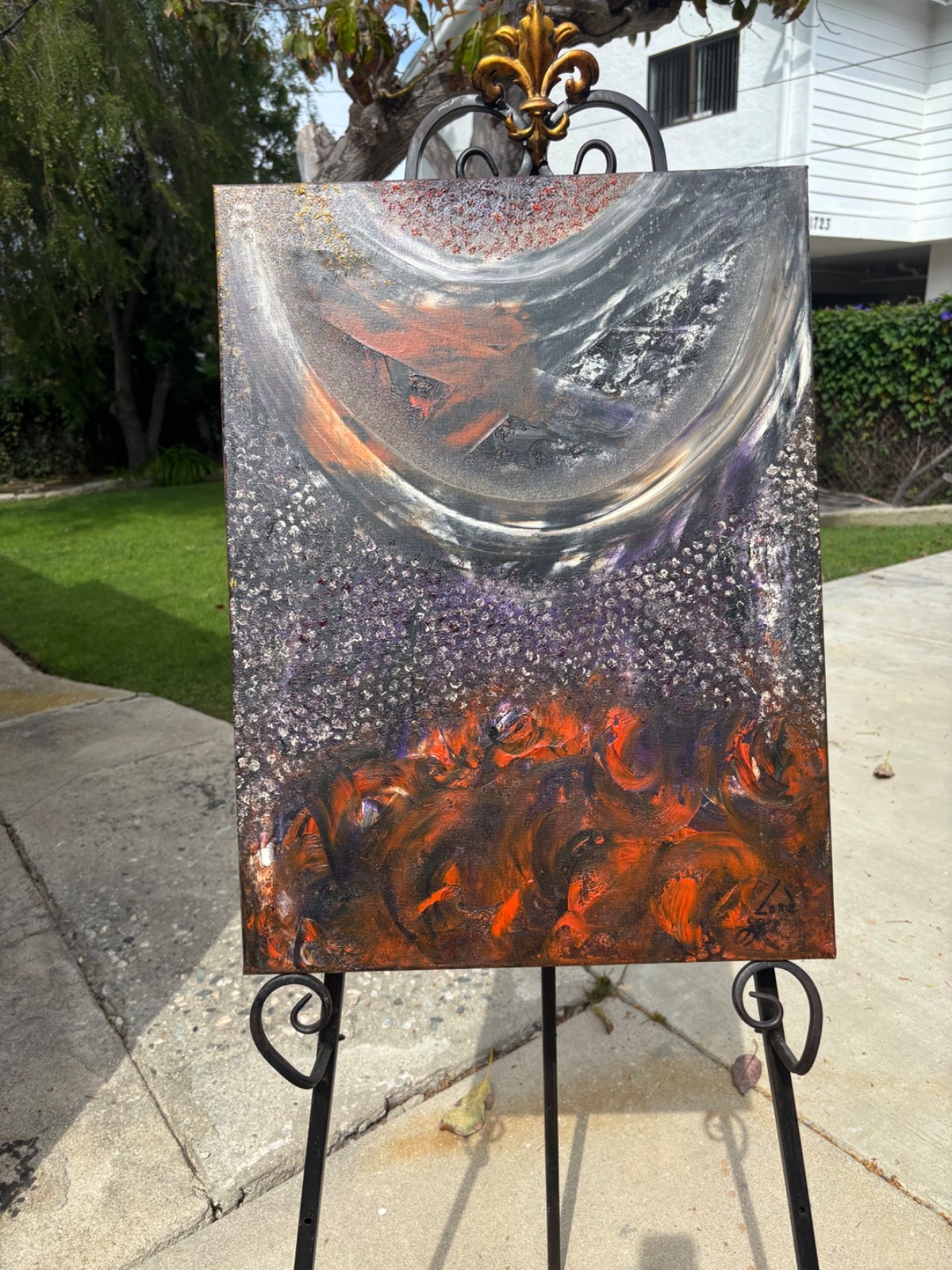 Lore Authentic Abstract oil painting «Cosmic Dust» 18X24