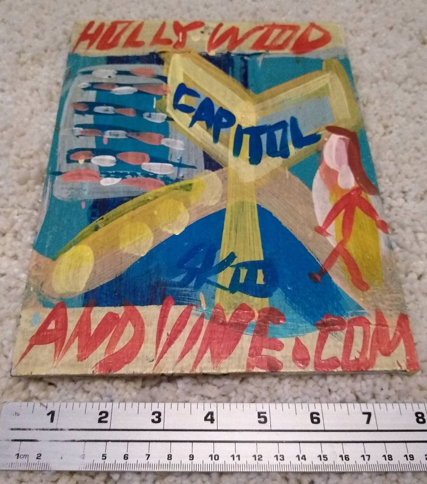 Steve Keene Painting of Capitol Records Building Hollywood and Vine Original #2