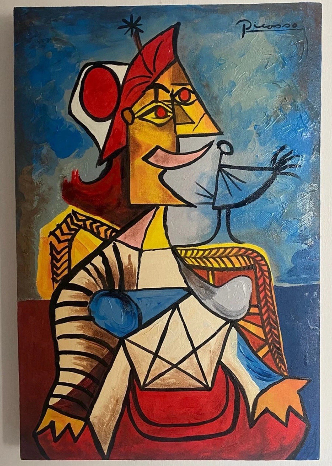 PABLO PICASSO OIL ON CANVAS PAINTING MEASURES WITH FRAMED 40x60CM