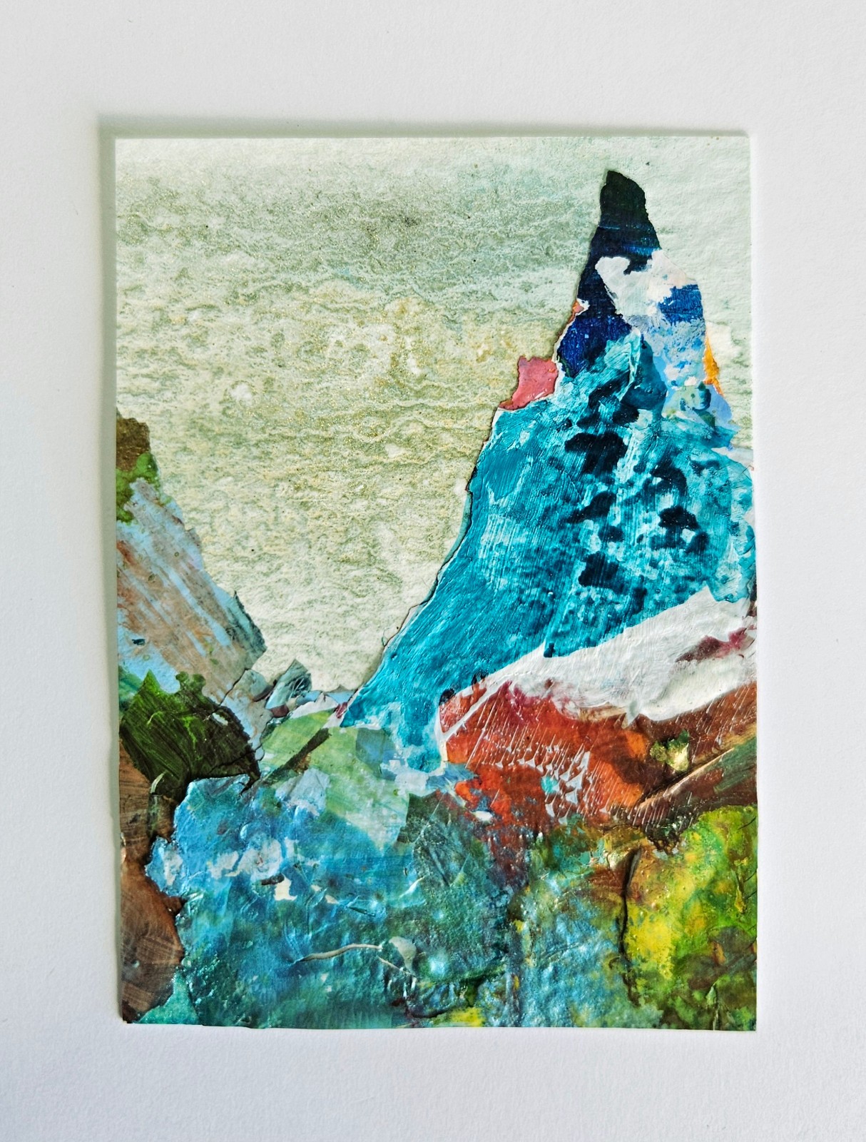 ACEO Card 2.5×3.5″ Original Miniature Art Abstract Landscape Series 7/11 #0019