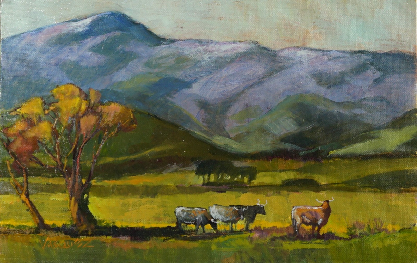 9″x14″ original oil painting, western ranch life