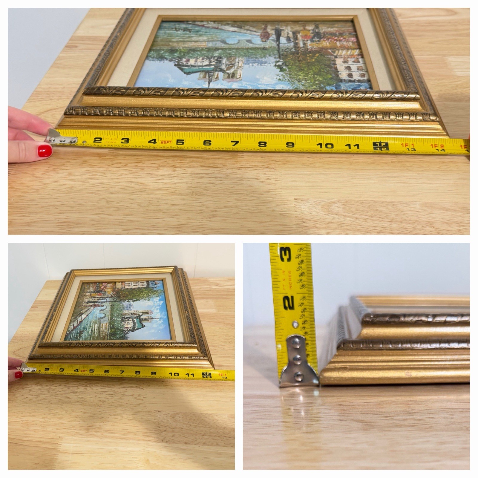 Impressionist Paris Scene Painting Caroline Burnett Gilt Frame