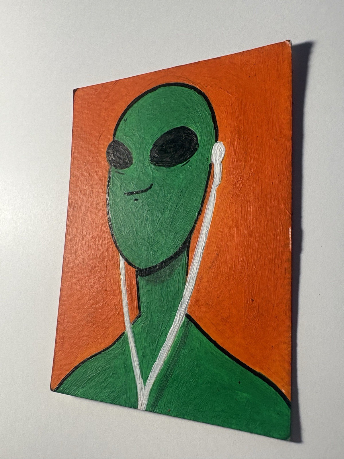 ACEO Original Painting, Alien, Miniature Painting 2.5×3.5 Acrylic By Juan David