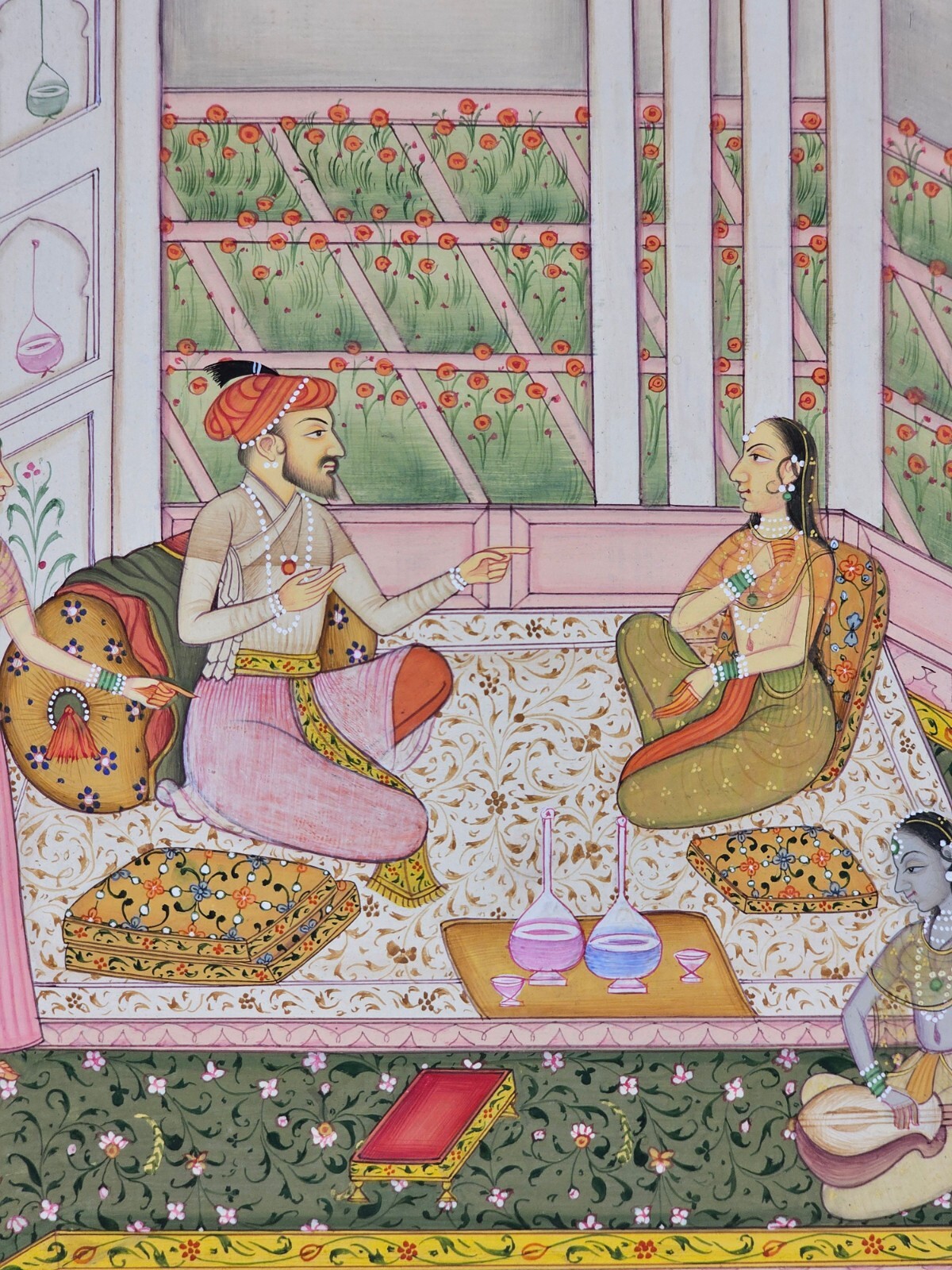 The Mughals Art Painting Indian Miniature Harem Art Painting With Real Gold Work