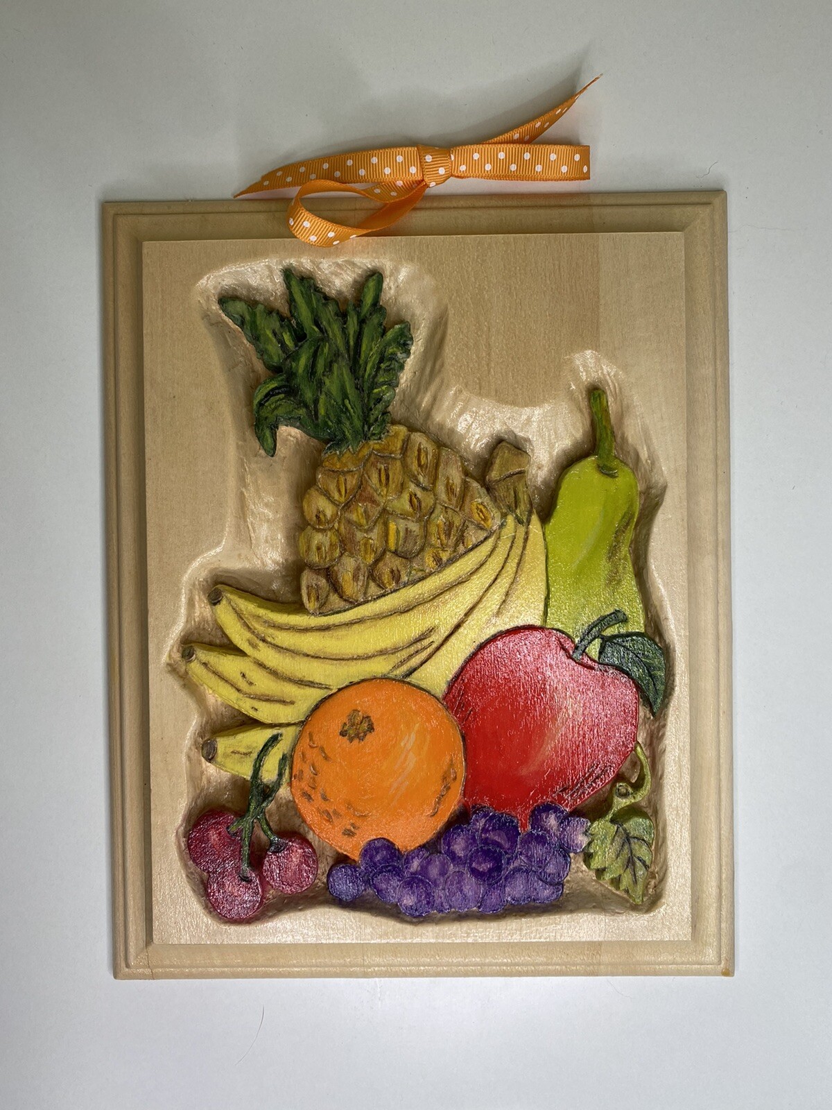 Hand Carved Fruit Pop Art Wall Hanger