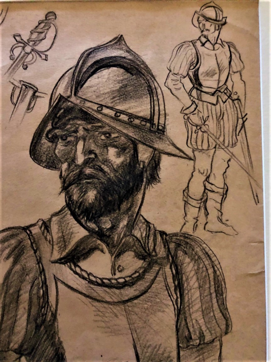 BEN MESSICK *ORIGINAL* – Charcoal Drawing Signed, from Artist’s Estate – Listed 