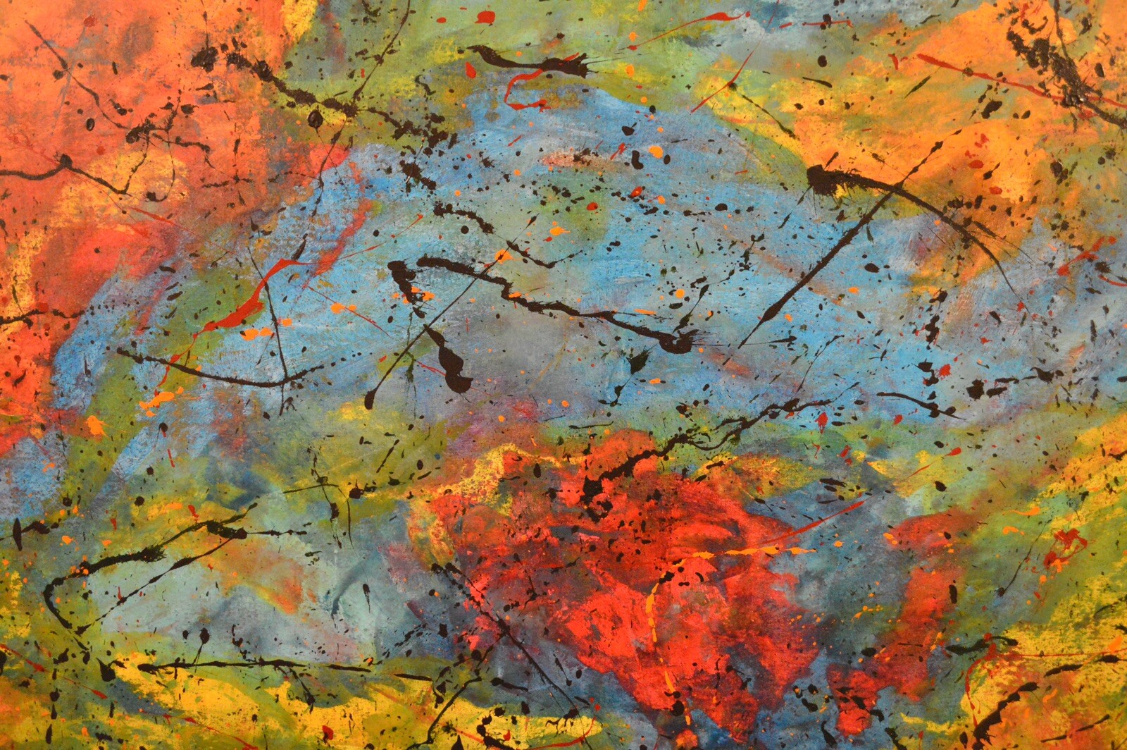 Pollock/Richter style￼ Professional Painting 81” X 62”(6ft 9in)Abstract Modern
