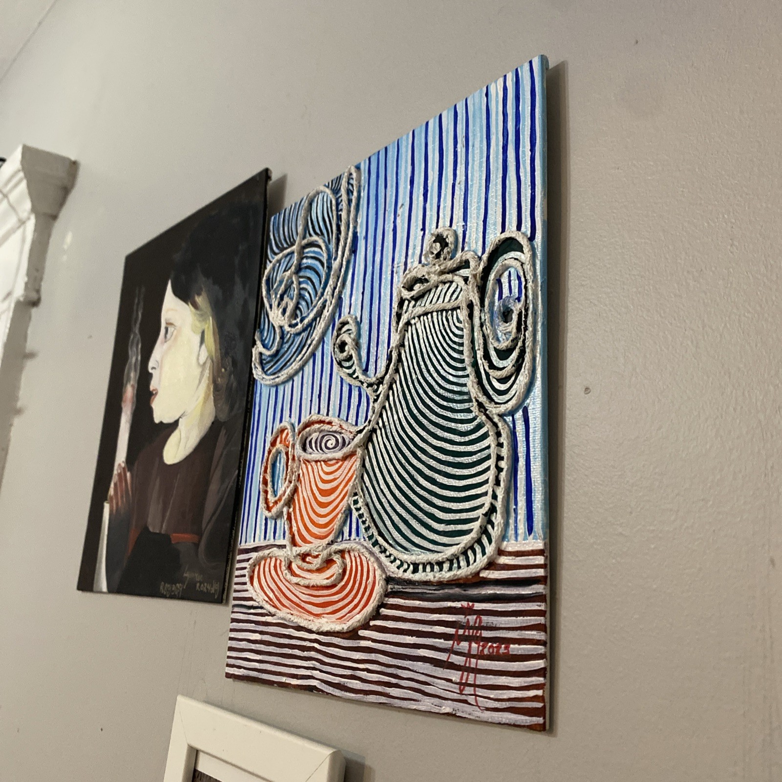 Oil On Canvas And Collage Technique By MJRecinos