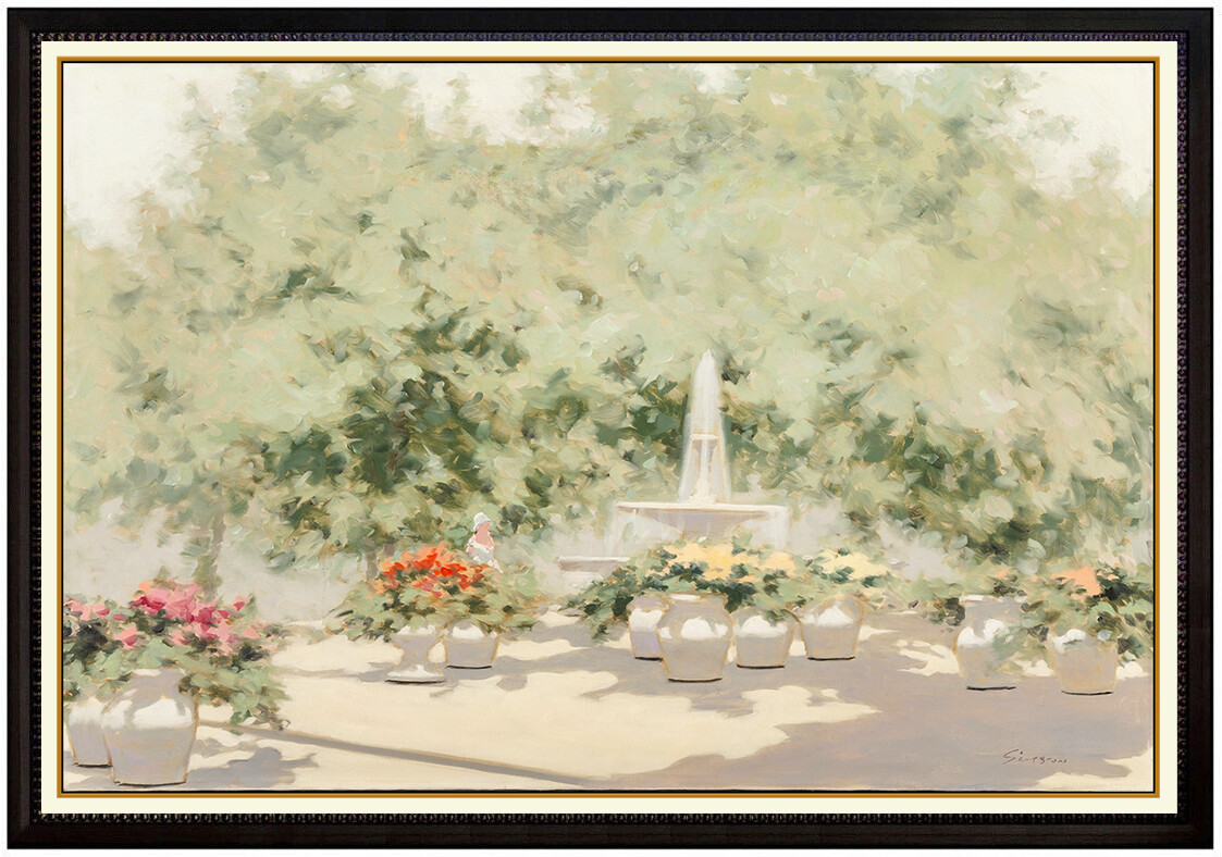 Andre Gisson Oil Painting On Canvas Signed Floral Large Authentic Framed Artwork