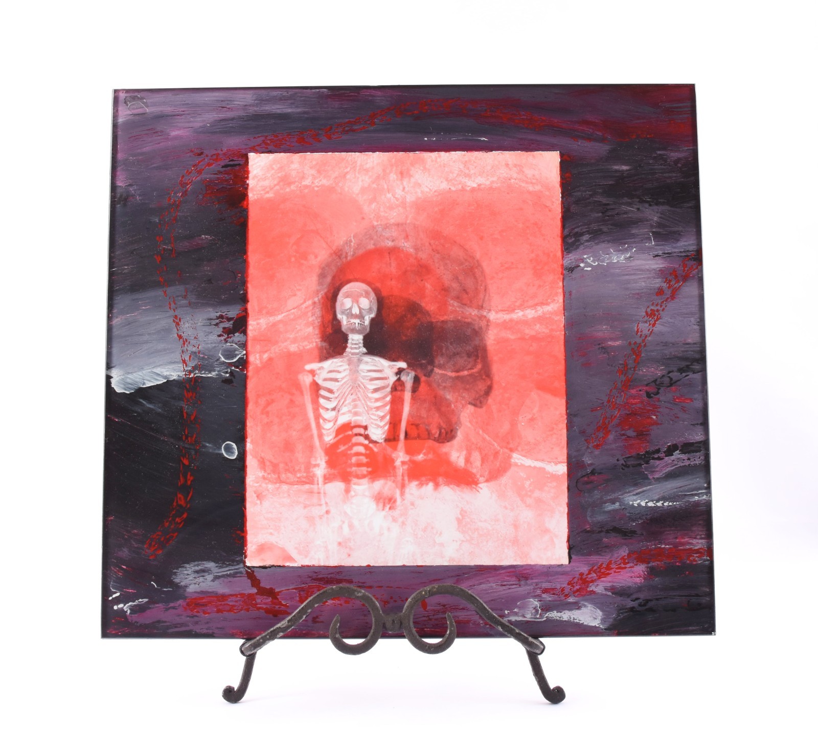 original abstract acrylic painting on glass