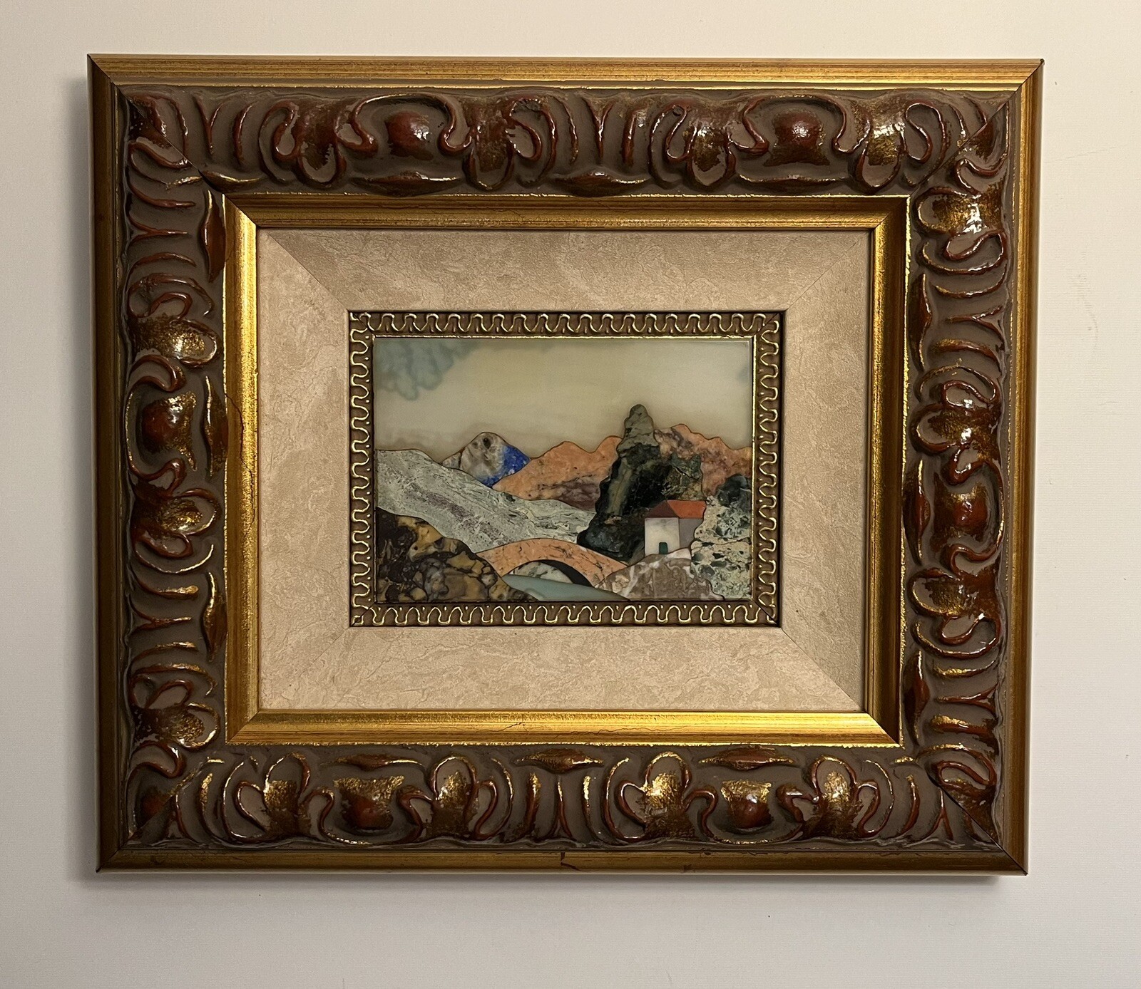 Pietra Dura Italian Landscape Mosaic Stone Firenze Marble Artwork House Trees