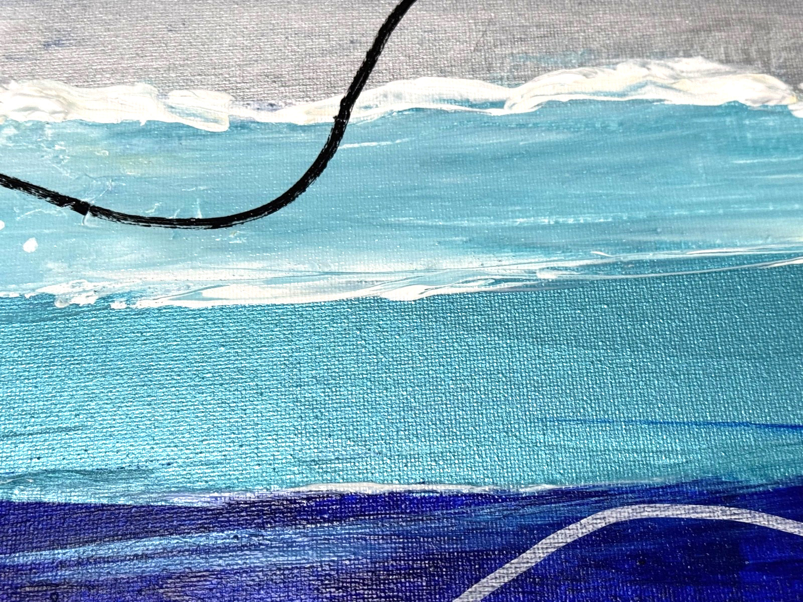 Oceans Below Deep Waters 11×14 Abstract Beach Mixed Media Art Signed by MCR