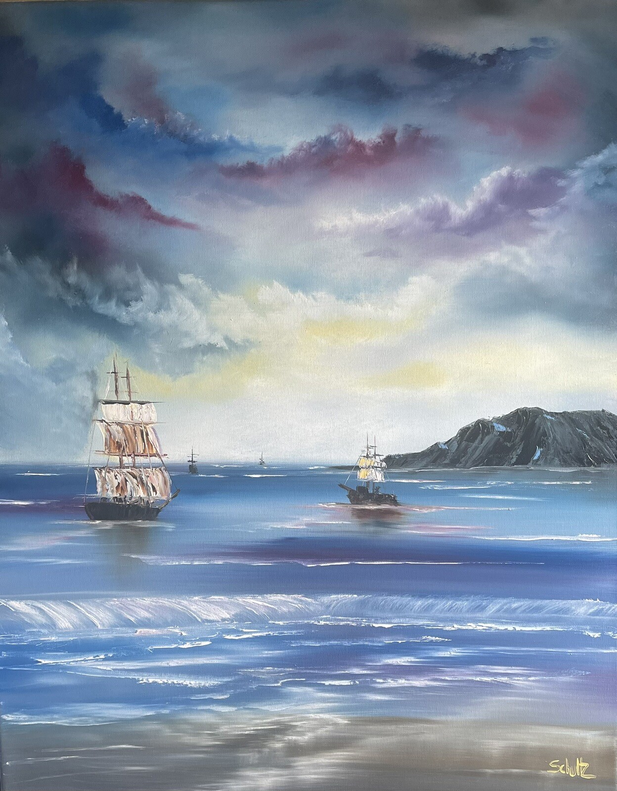 original oil paintings on canvas Signed By Schultz 30”x24”
