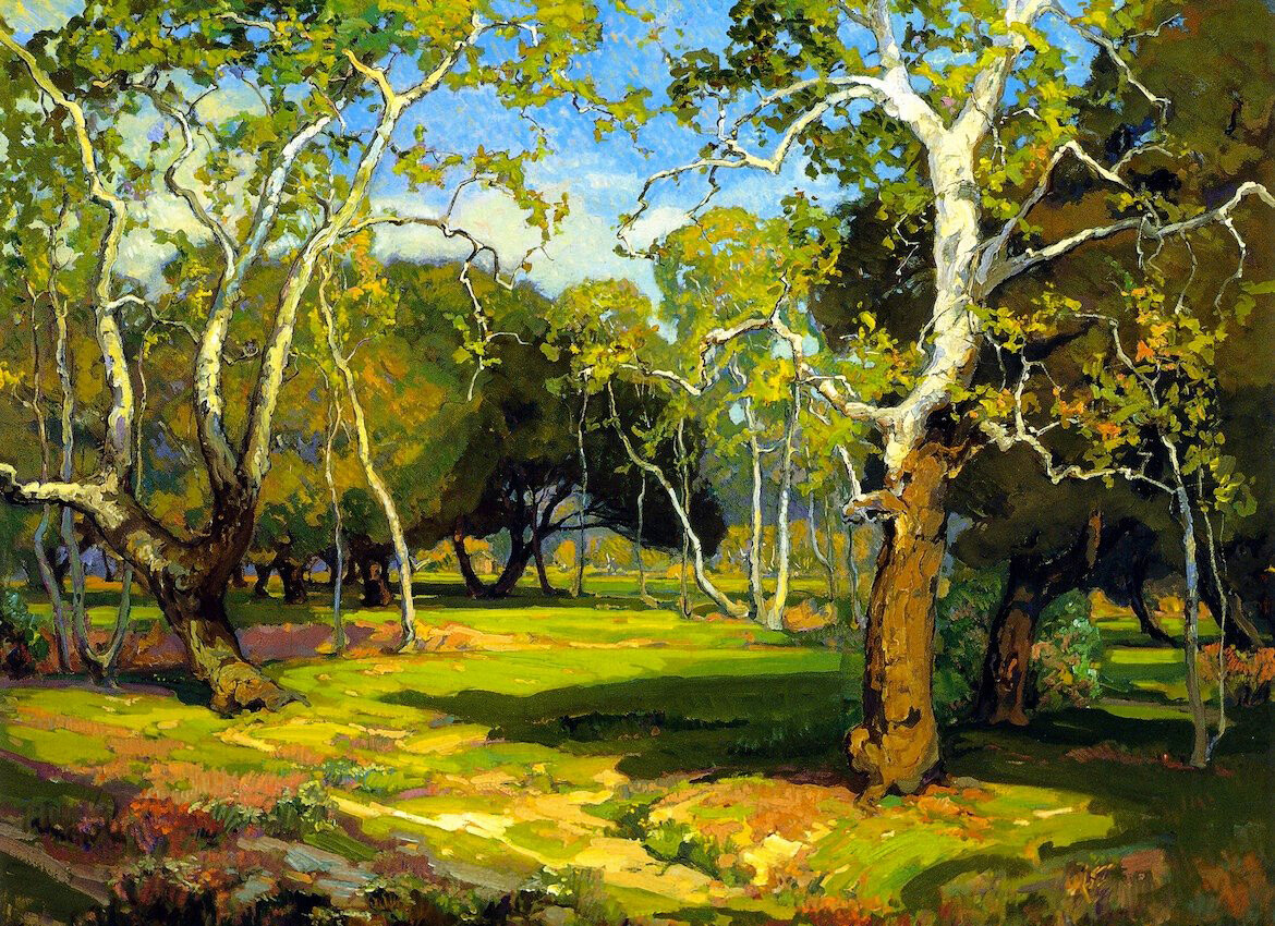 Oil painting beautiful landscape Amidst-the-Cool-and-Silence-Franz-Bischoff art