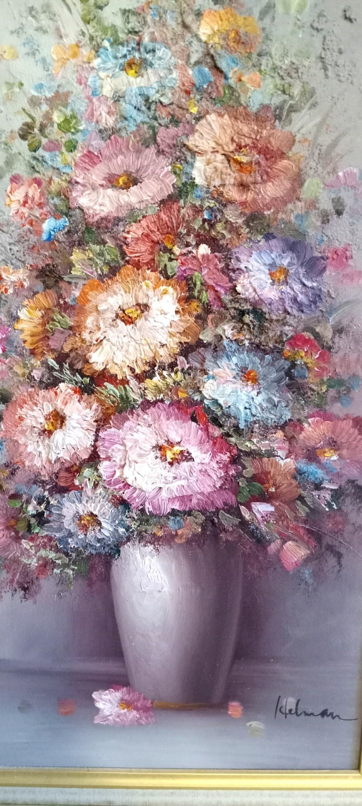 Textured Original Painting Signed And Framed. 29″ X 17″ Including Frame