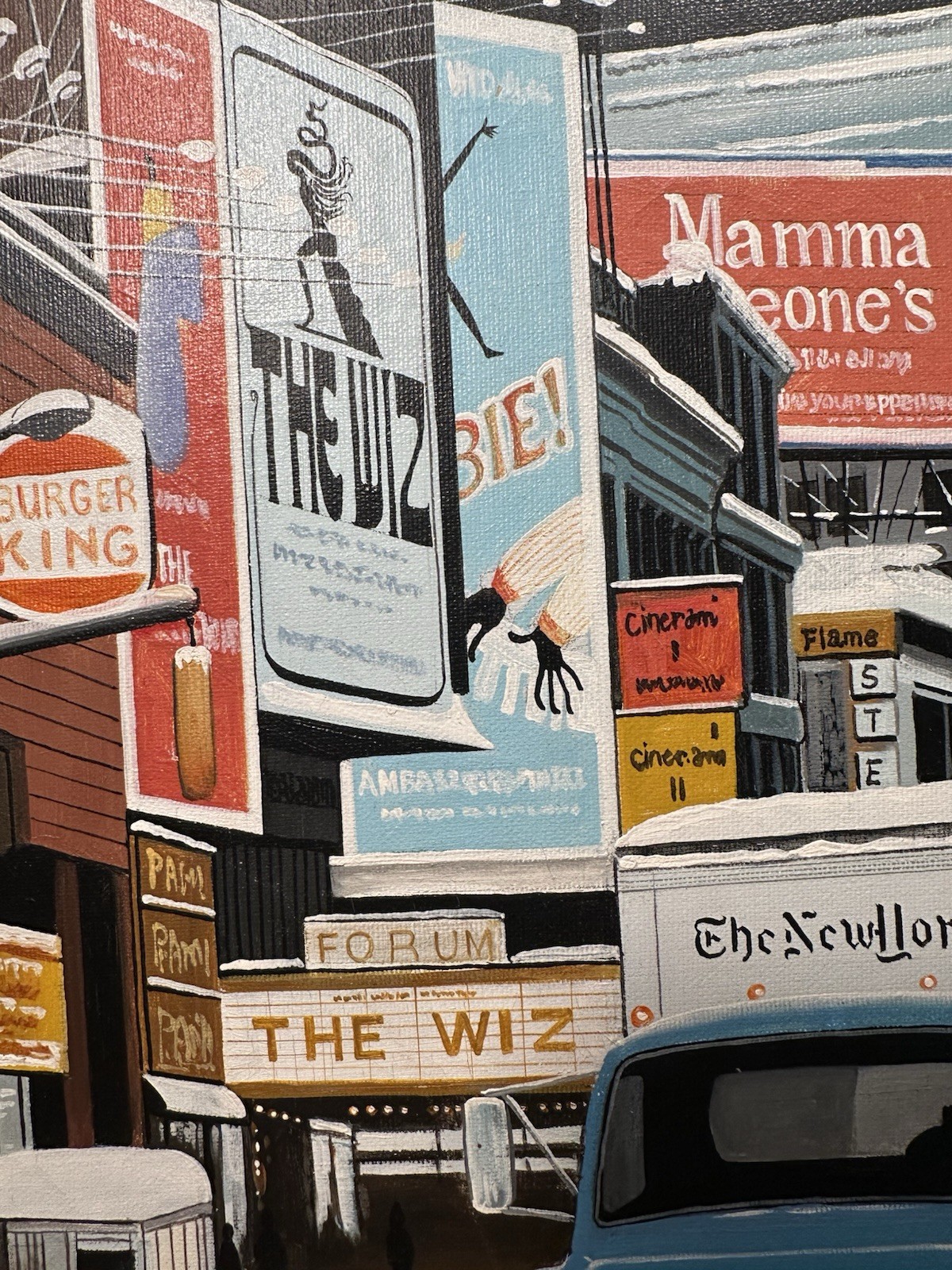 Original 1977 “TIMES SQUARE” NYC Oil/ Canvas Painting LISTED ARTIST D. Hayward