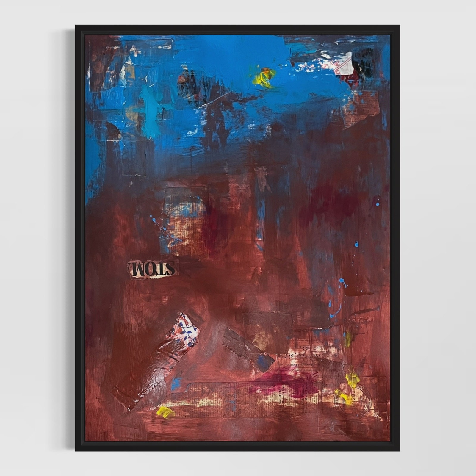 Original Mixed Media Abstract Art Painting 18×24 “Aluminum» Signed