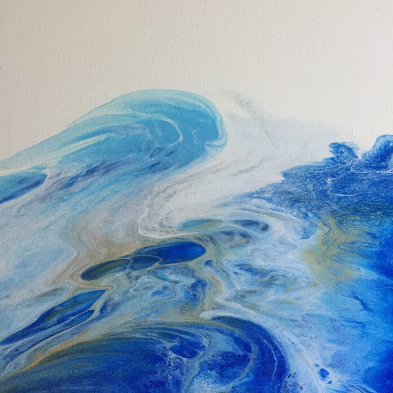 Original Acrylic pour painting on canvas Abstract art Contemporary art 32×16″
