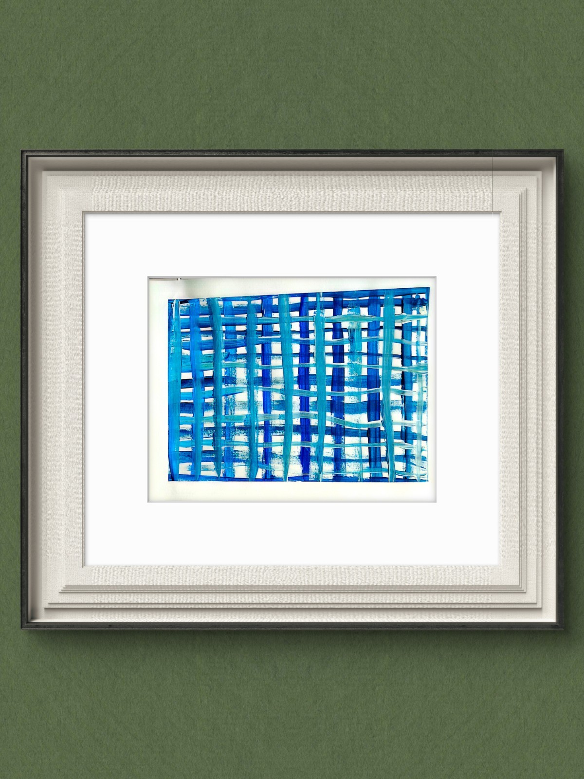 Blue Abstract Woven Pattern Contemporary Expressionist 12×12 Paper
