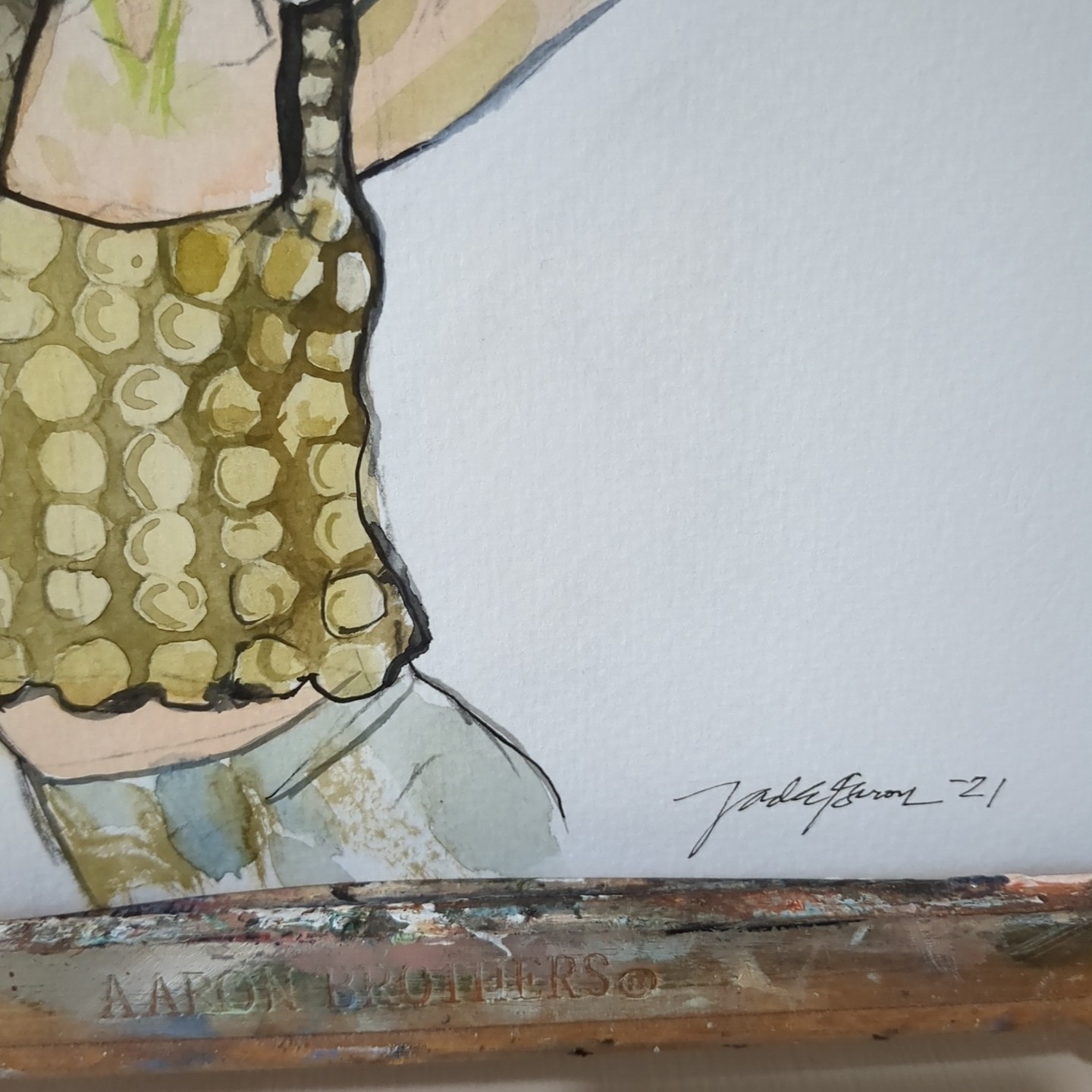 Original Watercolor Painting Fashion Illustration 9×12 on Paper JJ