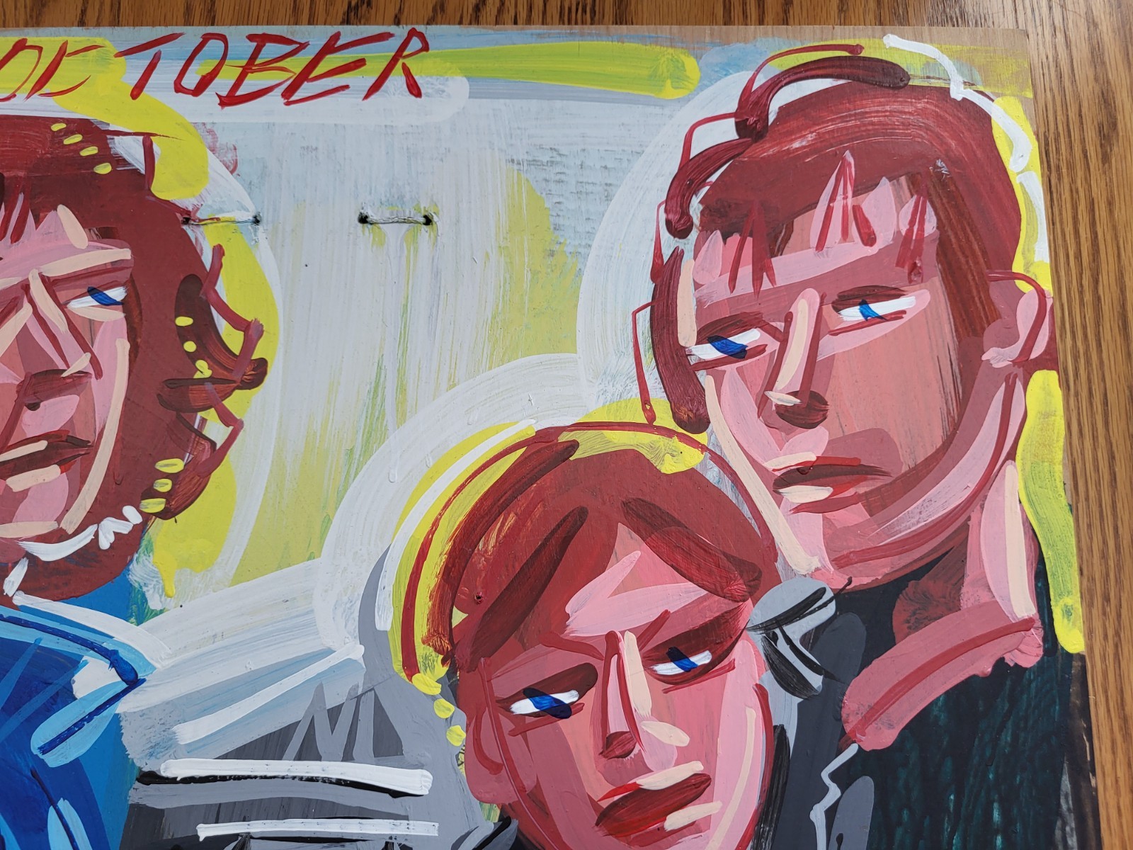Steve Keene U2 October Original Painting – 24×24 – Folk Art