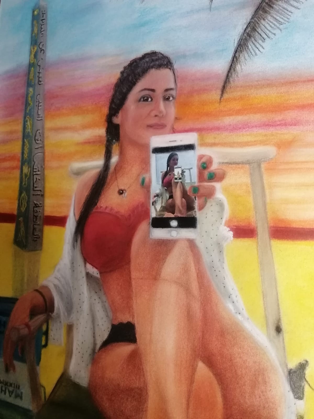 Alexandra, lust at its most sensory expression. Pastel on Carson paper