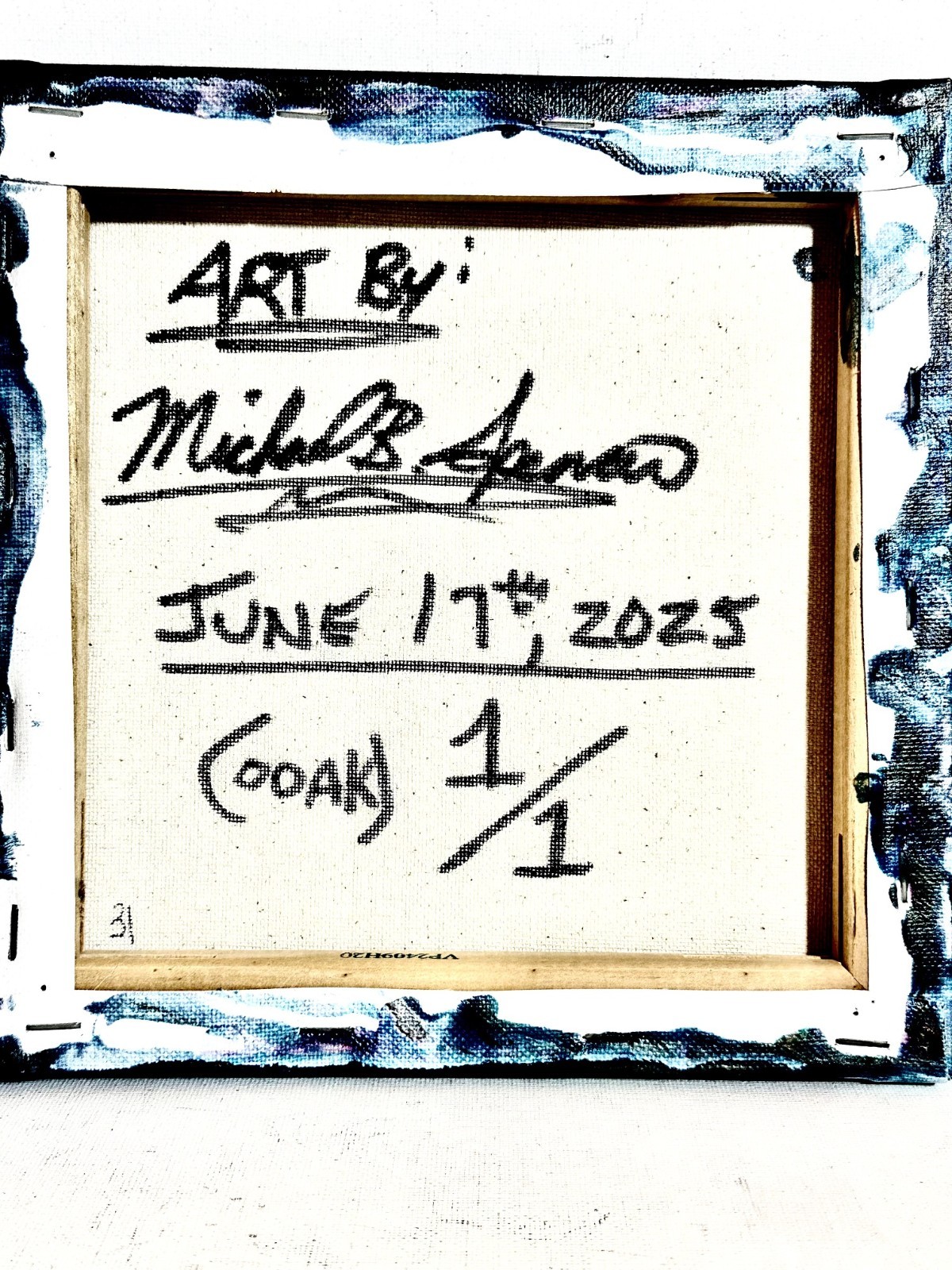 Original Acrylic 8″x8″ Canvas Art OOAK (One of a Kind) Auto, Date, Numbered 1/1