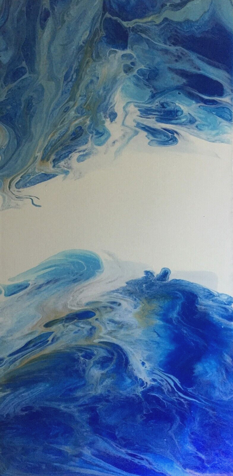 Original Acrylic pour painting on canvas Abstract art Contemporary art 32×16″