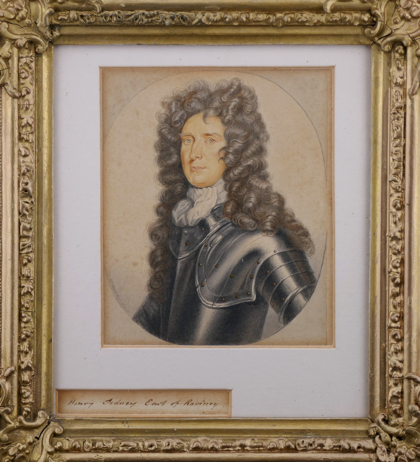 GEORGE PERFECT HARDING, SIGNED PORTRAIT MINIATURE, HENRY SIDNEY, EARL OF ROMNEY