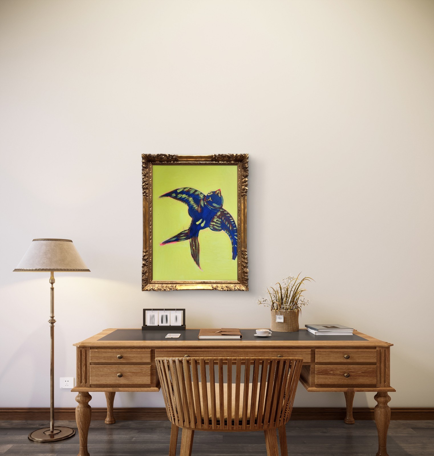 Bird In Flight Colorful Neo Expressionist Original Wall Art 11×14 Canvas.