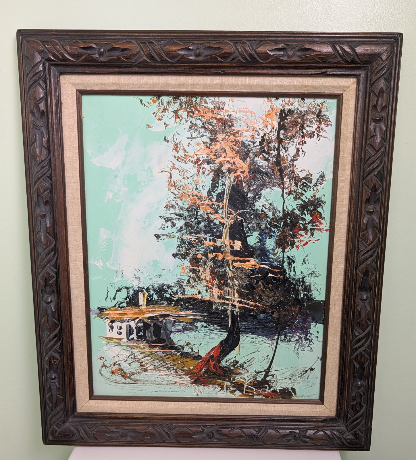VTG Morris Katz 1975 Original Landscape Oil Painting on Board: Large 22.5×26.5″