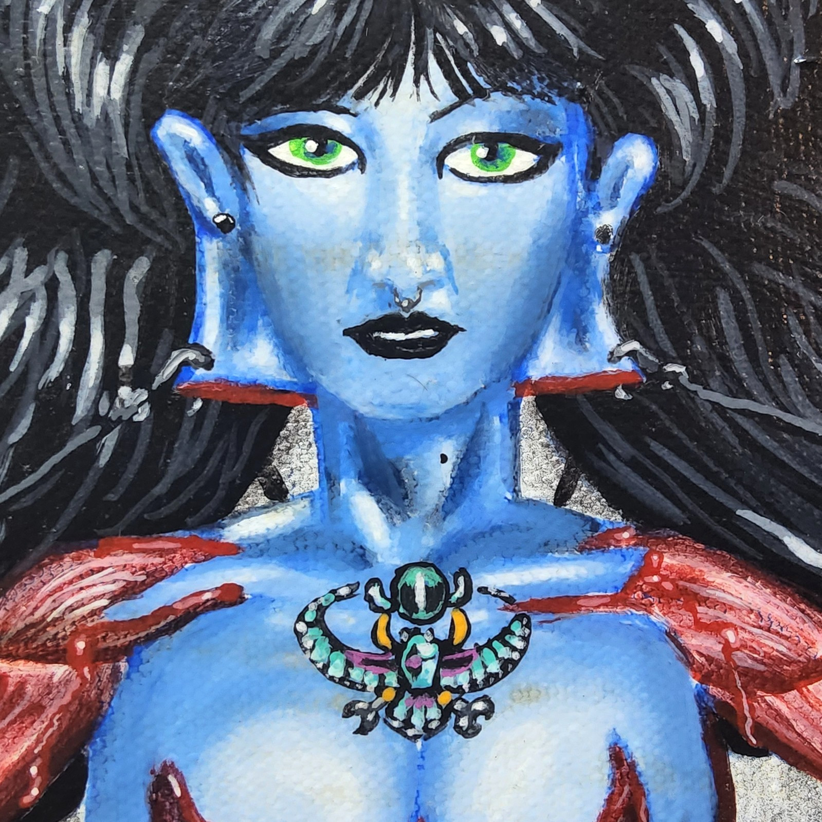 1 original 2 prints horror pinup girl art zombie girl meat dress hooks tattoo