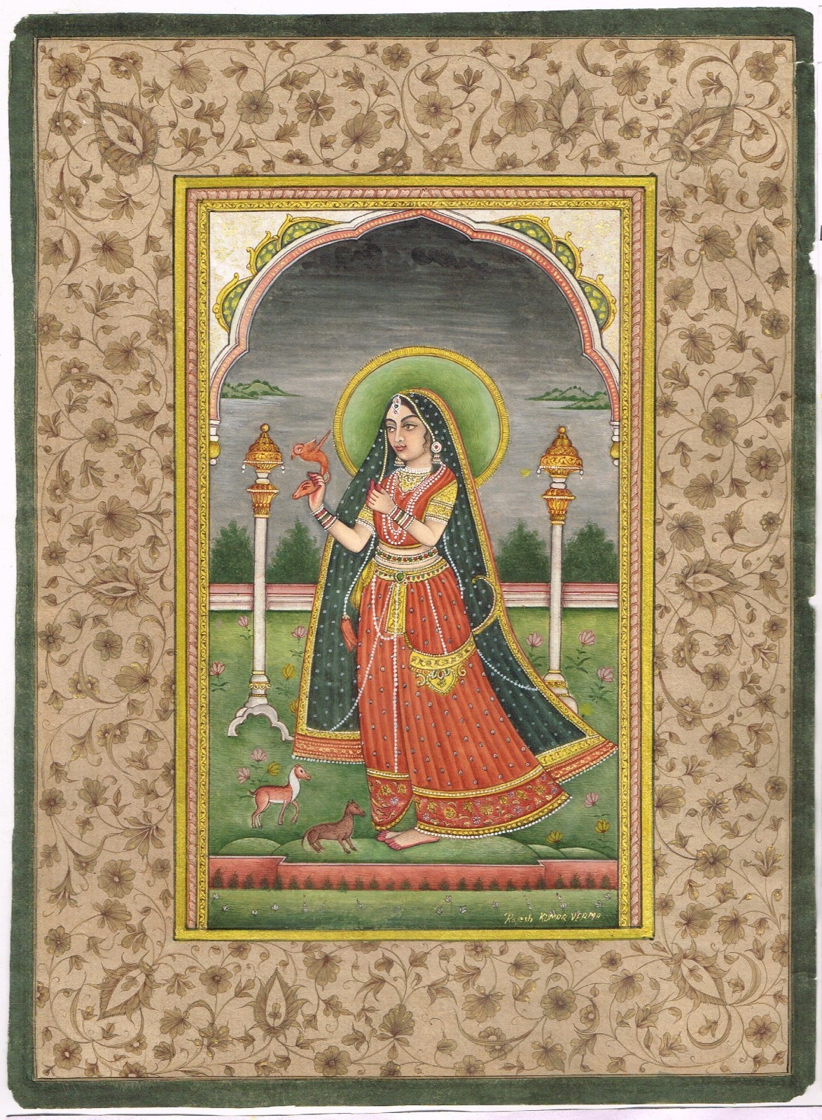 Handmade Painting Of A Beautiful Royal Woman Painting On Paper 8.5×11.5 Inches