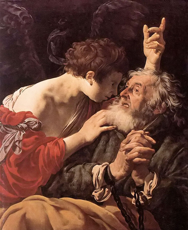 Oil painting Hendrick Terbrugghen the deliverance of st peter free shipping art