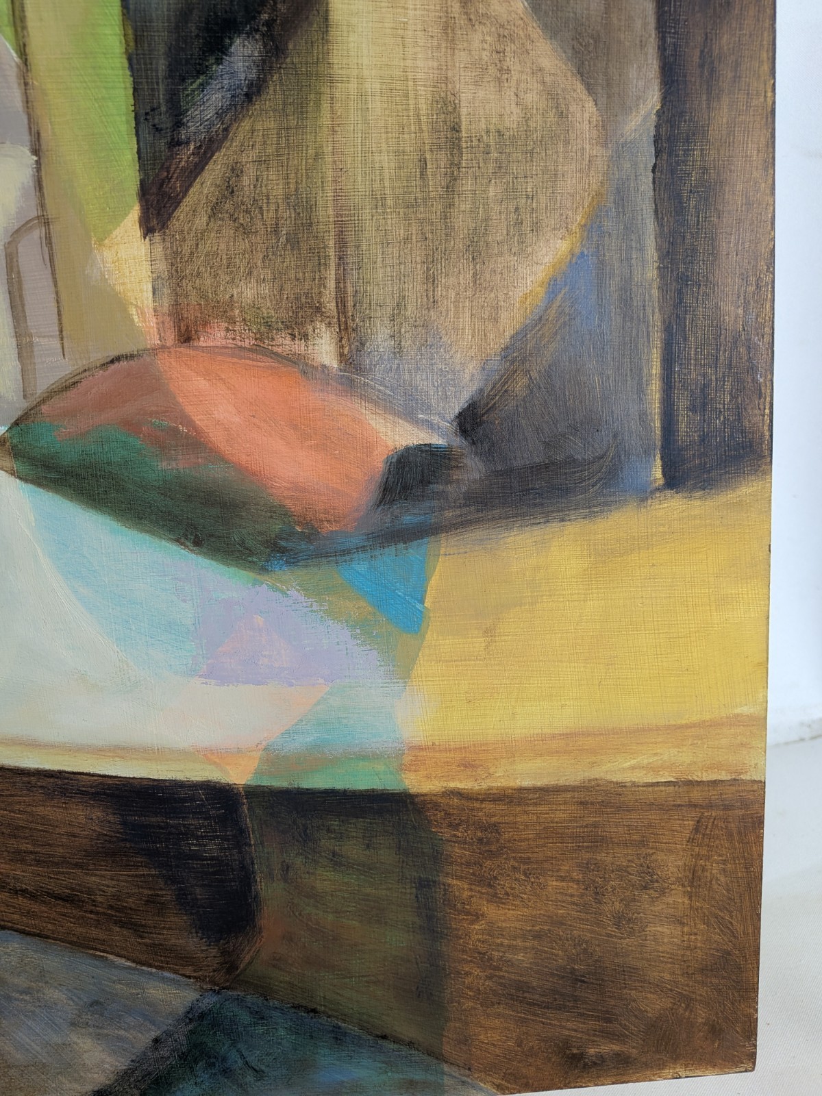 Vintage Modern Constructivist Geometric Abstract Surrealist Midcentury Painting