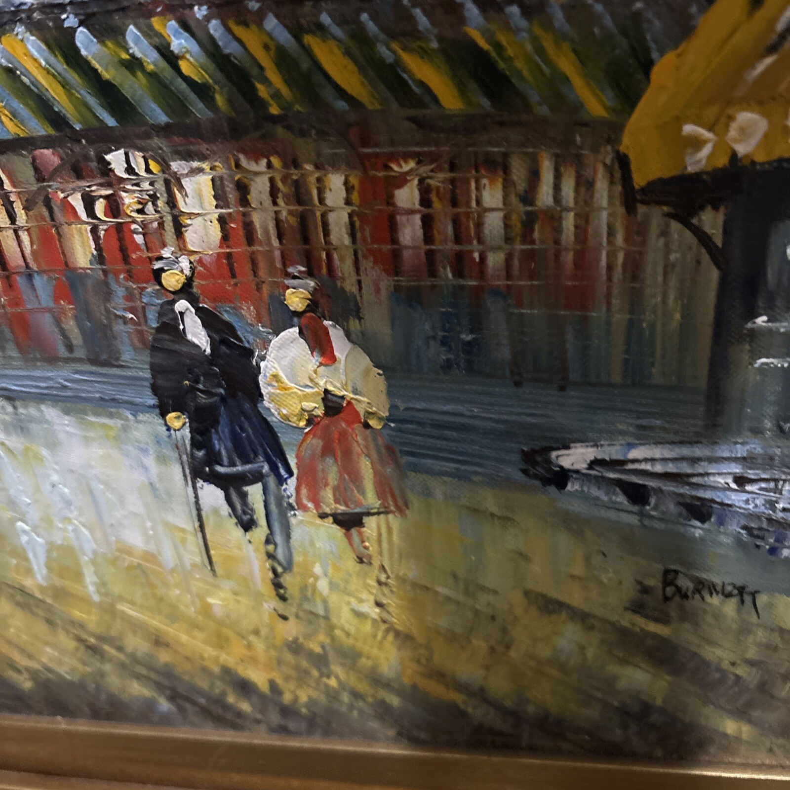 Caroline Burnett (1877-1950) Fine Art Oil Painting Moulin Rouge Paris 20×16