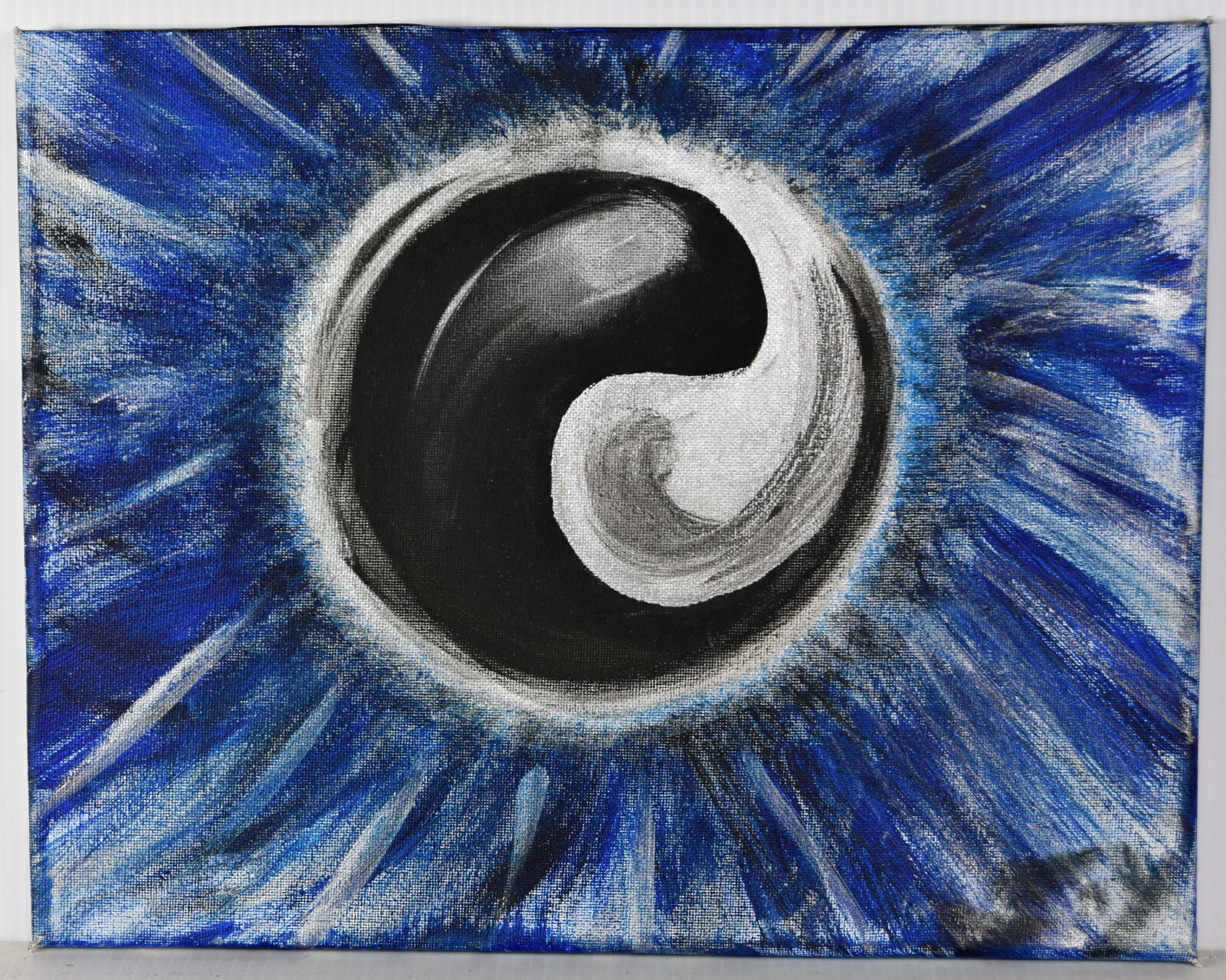 14″ Oil Painting Canvas Abstract Yin Yang Inner Peace Balance Equality