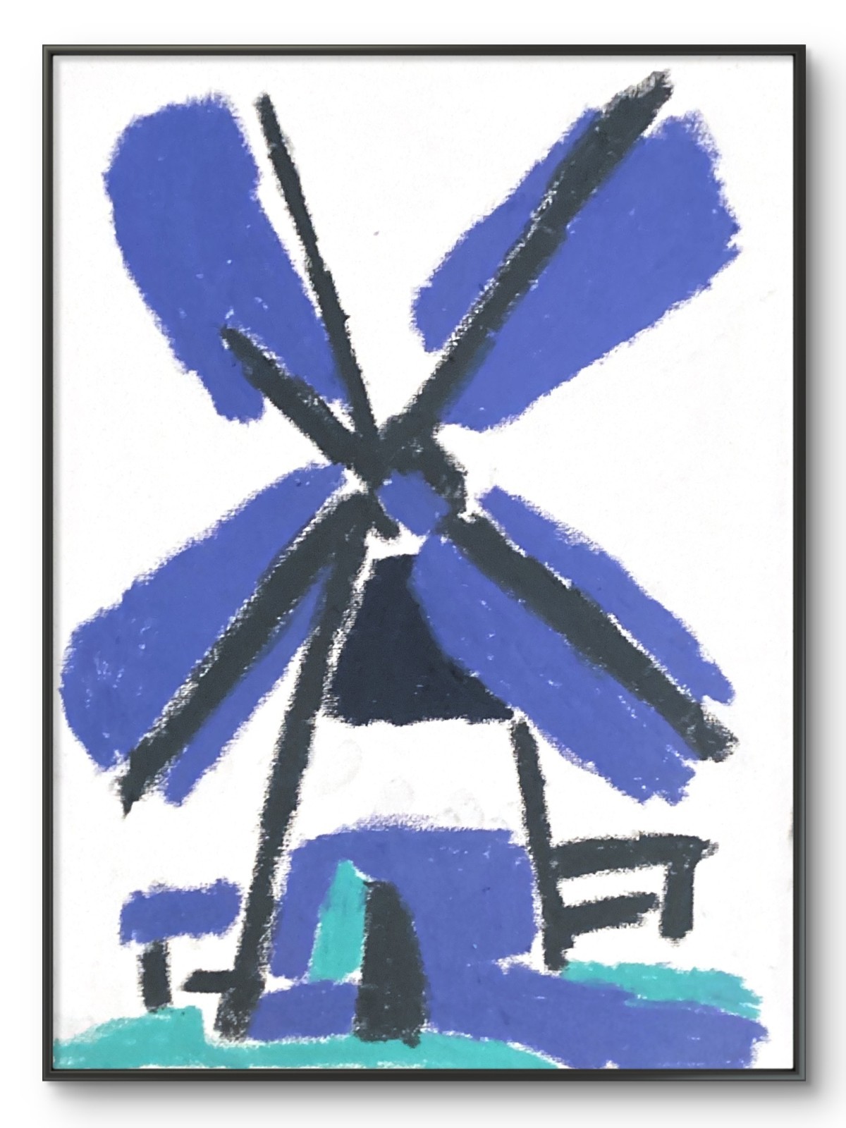 Abstract Architecture Windmill Landscape Bold Original Wall Art 11×14 Canvas