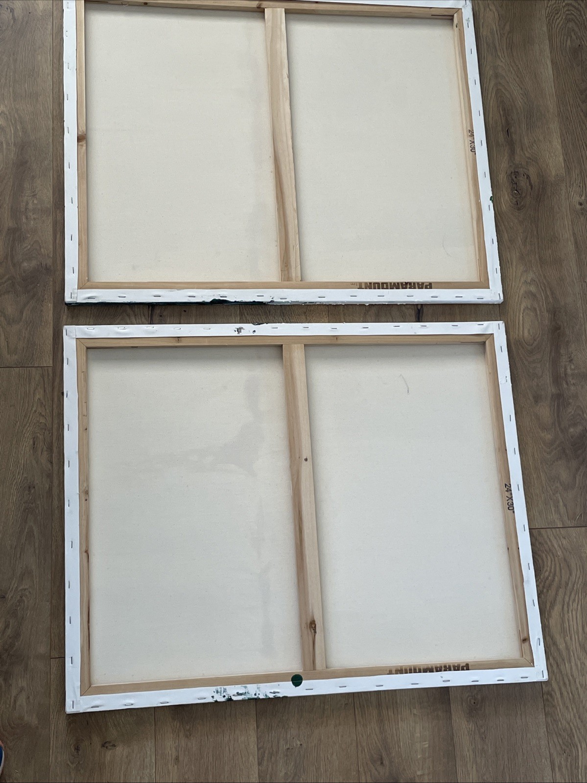 Set 2 Original Vintage Modern Abstract Paintings Diptych each 24×30″