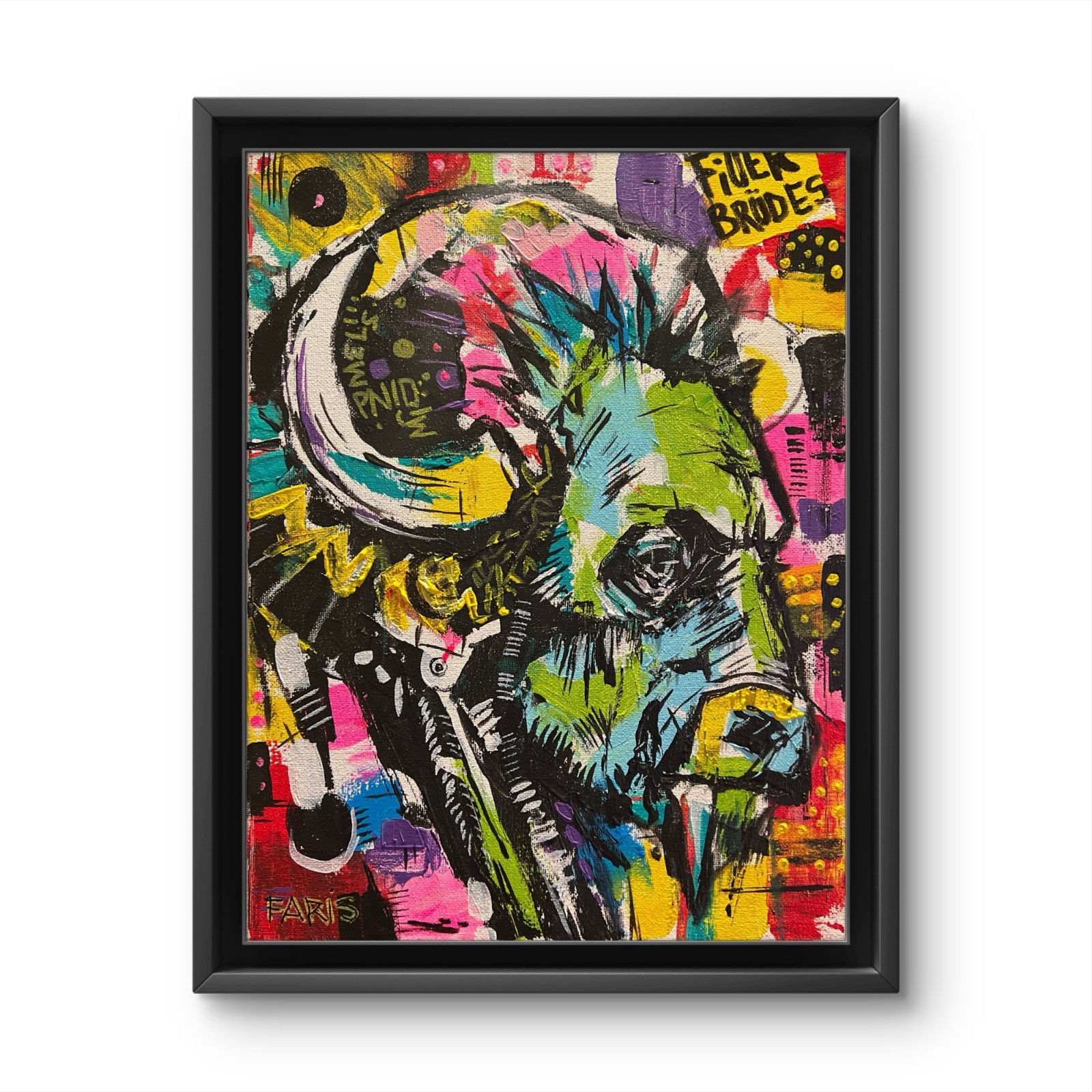 Faris Art -Fiuer Brudes- 11×14 : Neo Expressionism Original Artwork on Canvas