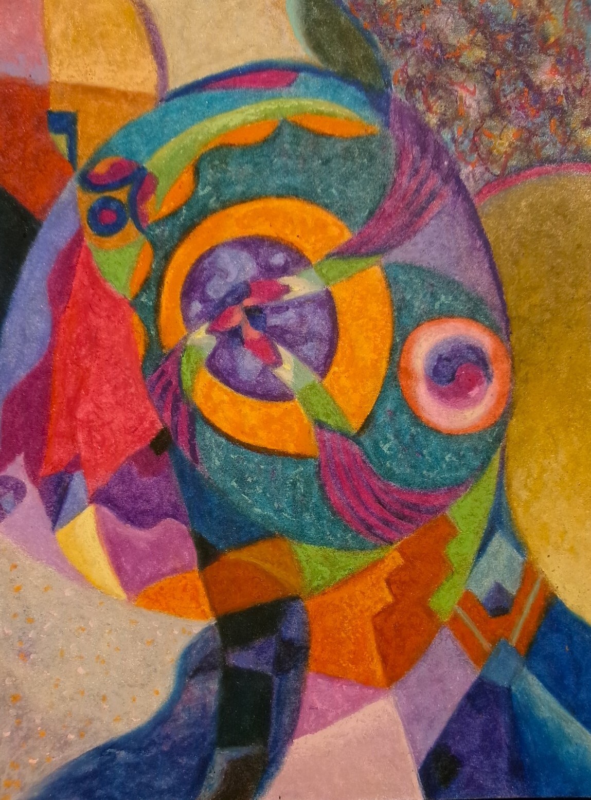 original artwork by artist 9×12 oil pastel on paper