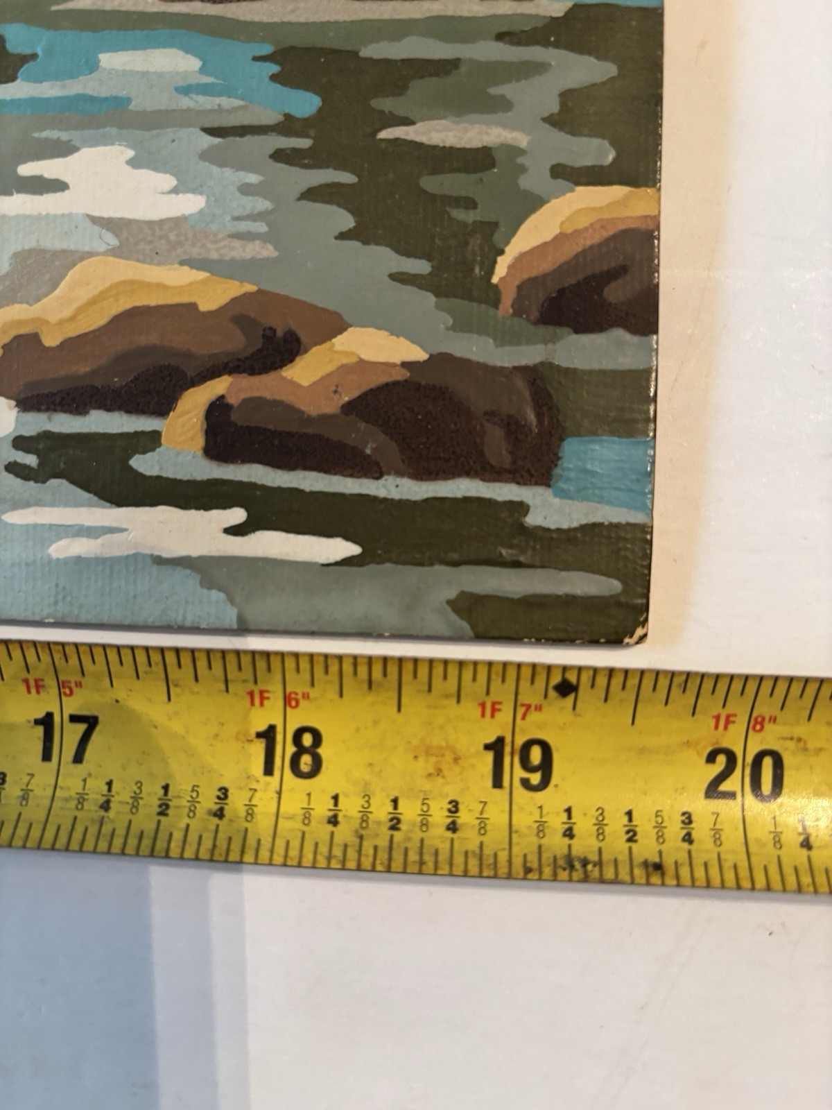Vintage Set of Paint By Number Artwork Rocky Mountains River Waterfall 19.5 x 16