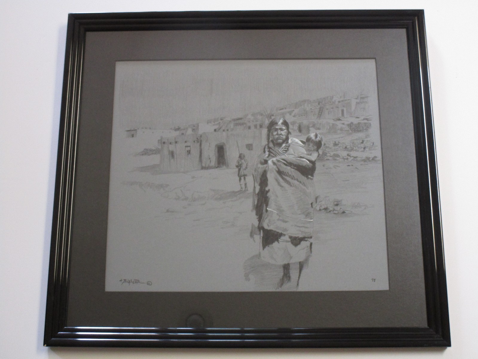 GENE LOCKLEAR DRAWING PAINTING NATIVE AMERICAN INDIAN PUEBLO PORTRAIT LANDSCAPE