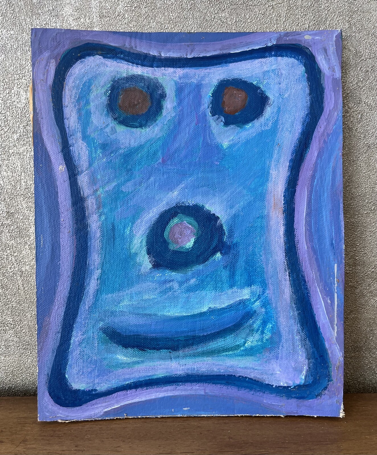 Oil Painting Abstract Composition Modern Art Vintage 26X20.5Cm