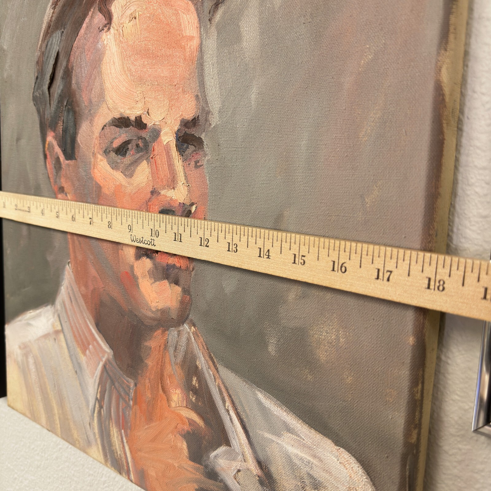 «The Serious Man» Californian Expressionist Helen Haskell-Molles Oil Painting