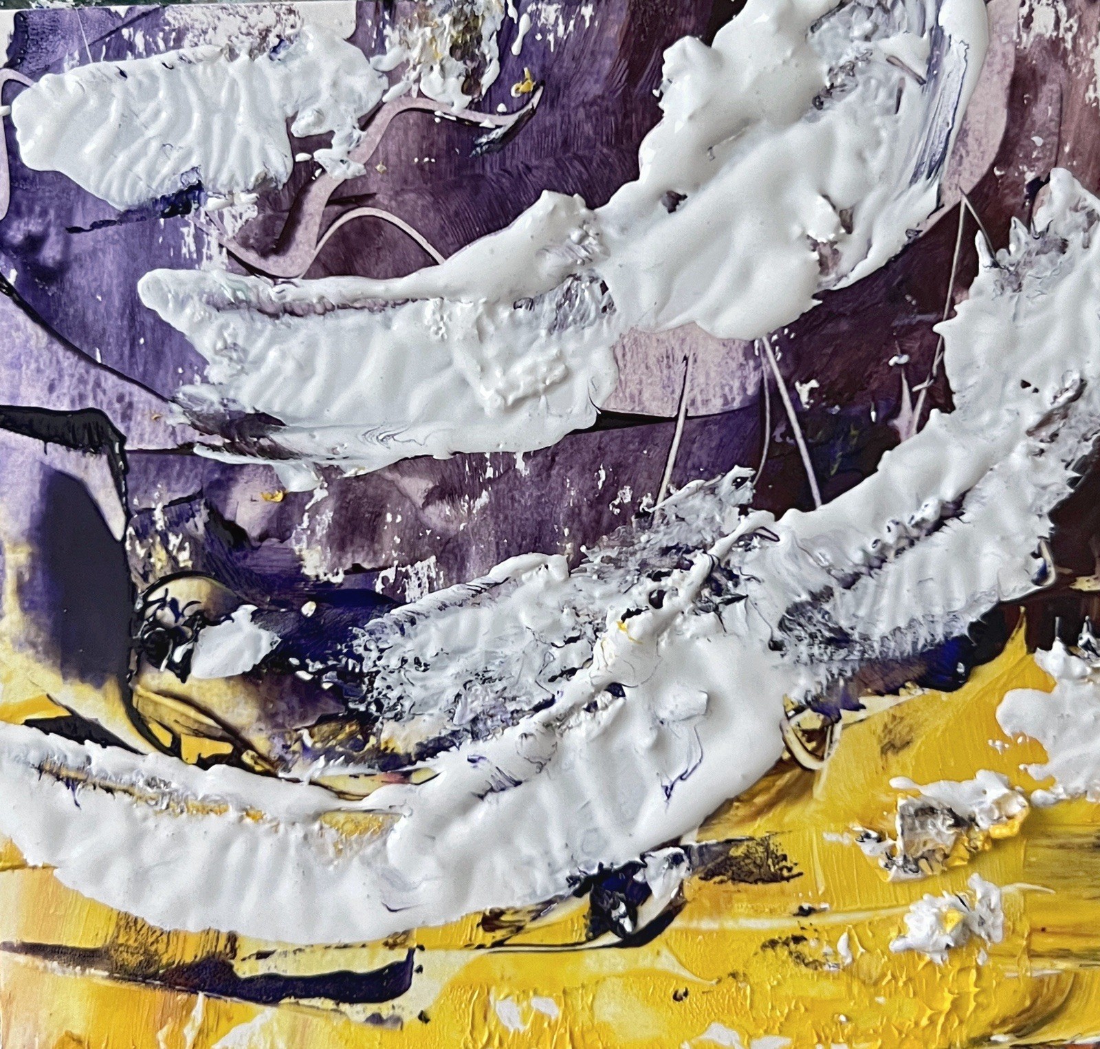 Virginia Beach Atlantic Ocean Abstract Modern Oil Painting Coastal Wall Decor 4”