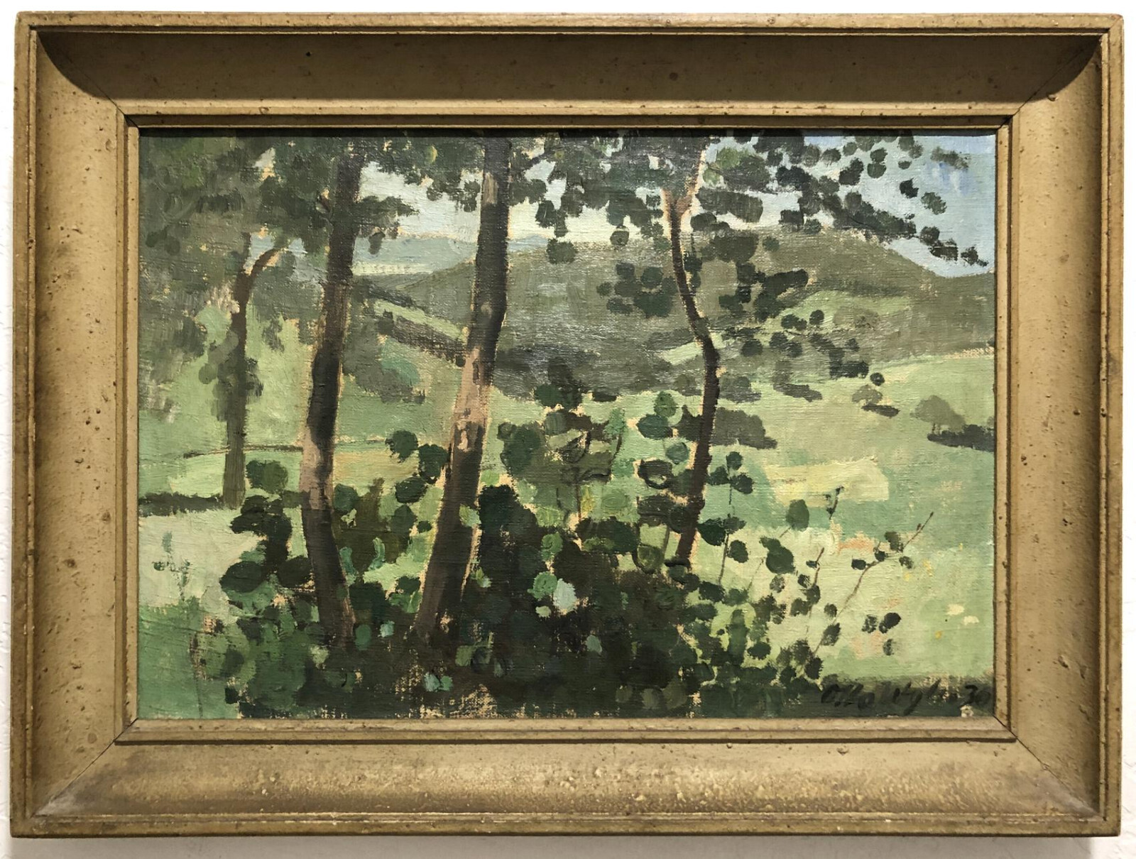 OIL/CANVAS Framed ~ EUROPEAN POST-IMPRESSIONIST ~ 1930s Landscape LISTED ARTIST