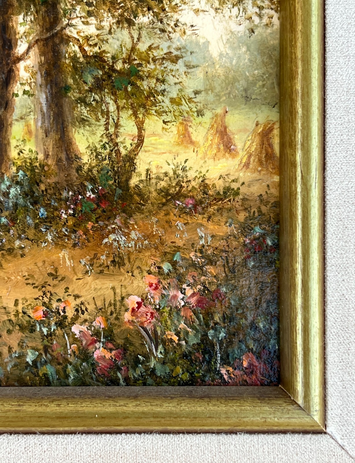 Dennis Lewan (1948- ) «Harvest» Original Oil on Masonite Painting on Board. 1986