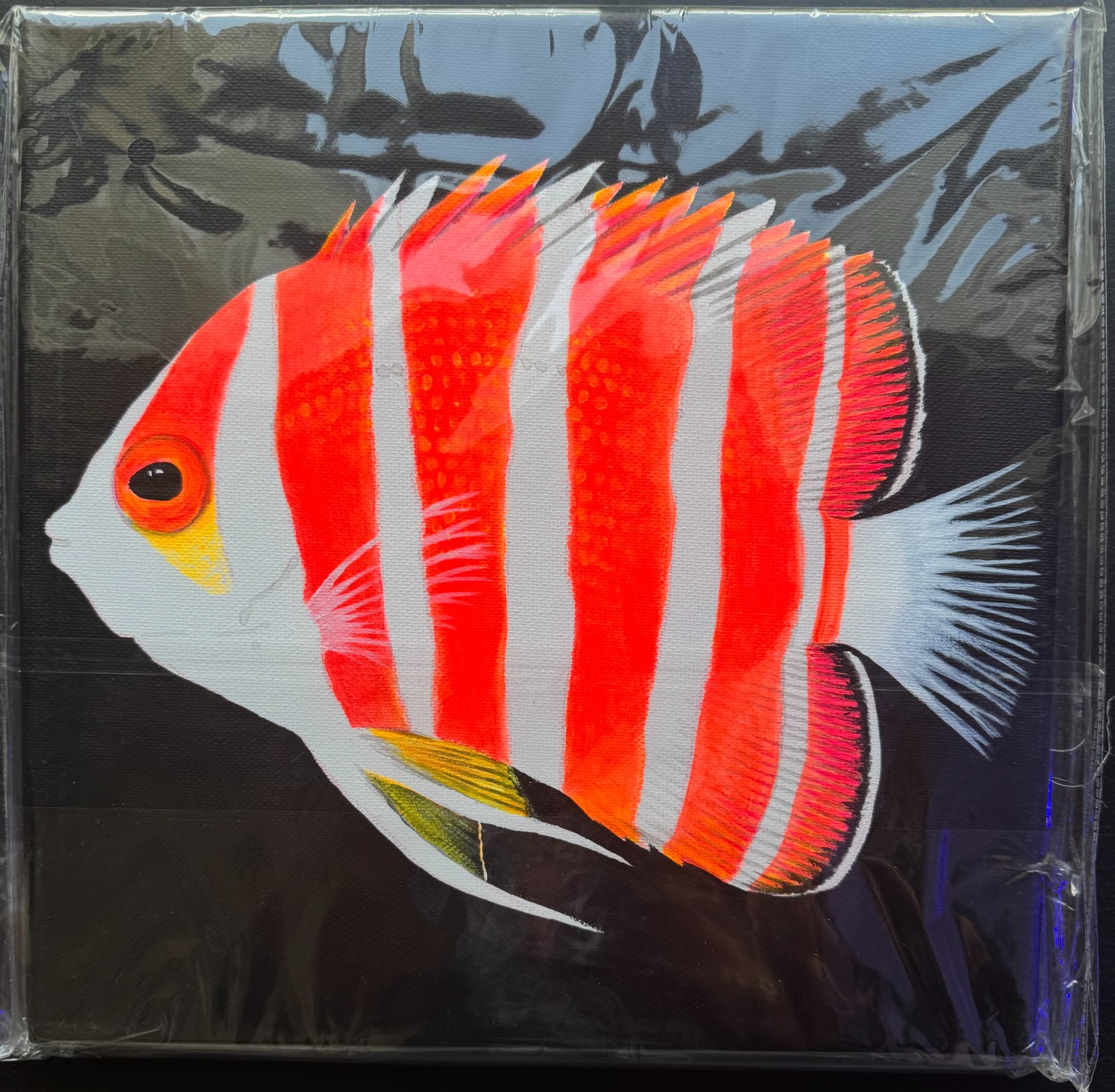 Neon Saltwater Aquarium Decrative handmade fluorescent Painting Coral Reef Fish
