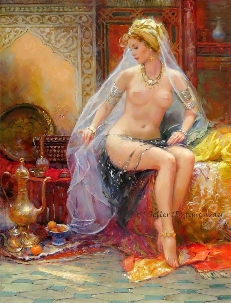 Belly dance Girl Nudes Oil painting Giclee Printed on Canvas P2264